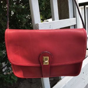 Genuine Leather Red Adjustable Strap Shoulder Bag